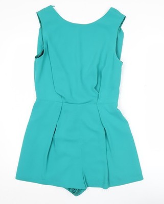 Topshop Playsuit Damen grün Größe 12 ärmellos Spitze hinten