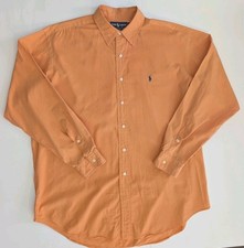 Polo Ralph Lauren Blake Button Down Shirt Orange Men Large 100 Cotton Blue Pony