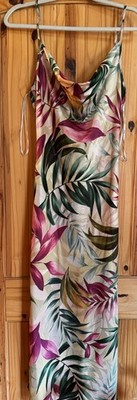 GUESS Multicolor Tropical Floral Maxi Slip Dress Women M