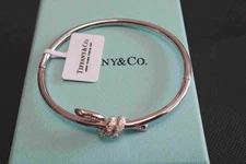 New/Tilffany&Co/Knot Bangle 18K White Gold Diamond