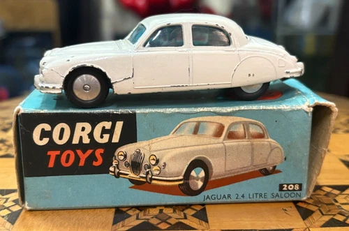 Lovely Vintage Corgi Toys Jaguar 2.4 Litre Saloon with the Original Box A351