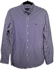 Ralph Lauren Purple White Green Pony Button Down Cotton Shirt Men  s Small