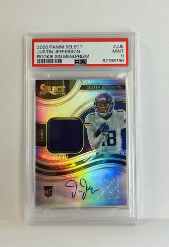 2020 Panini Select Rookie Signature Justin Jefferson /199    #RSM-JJE  **PSA 9**
