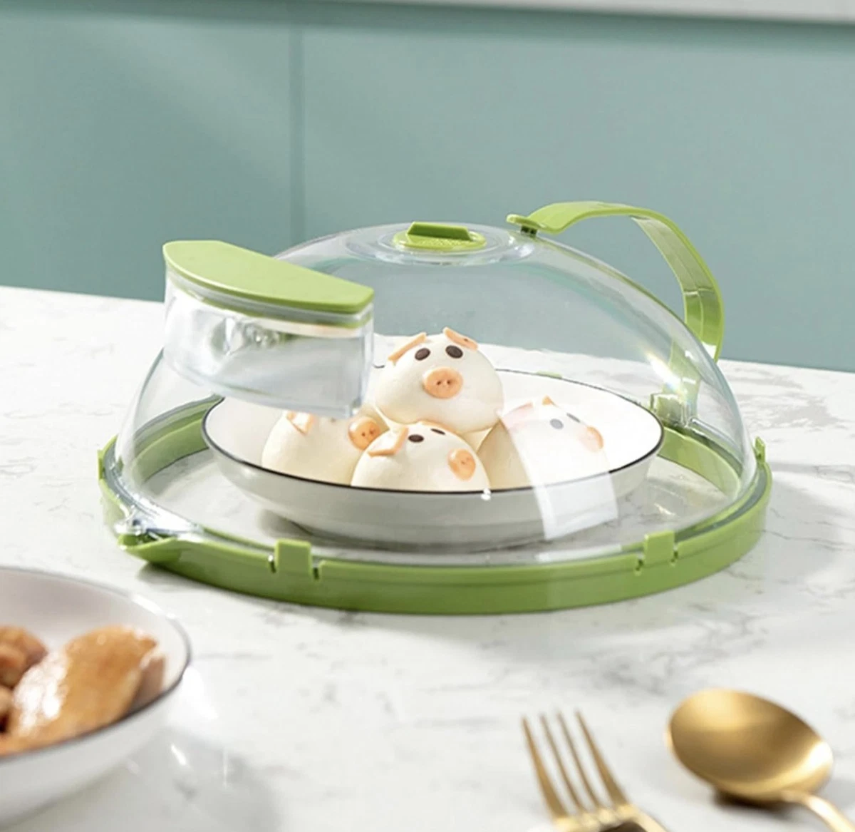 Flexzion Copertura per Microonde Alimenti, Copertura per Piatto da 11,5 Pollici, Copertura Alimentare in Plastica Senza BPA, Guardiano Anti-Schizzi Trasparente, con Foro di Ventilazione