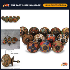 Ceramic Cabinet Knobs Set of 12 - Decorative Drawer Pulls for Kitchen & Furnitur