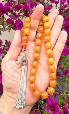 Amber Bakelite Tasbih سبحة | Prayer Beads | Misbaha Subha Tasbeeh Worry Beads