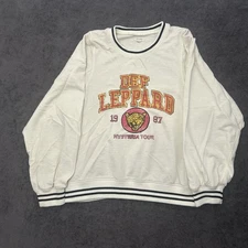 Pilcro Anthropologie Def Leppard Varsity Sweatshirt Top Oversized Medium Band