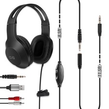 20Ft Extra Long Cord Headphones for TV with 3.5mm AUX, RCA  USB Connection