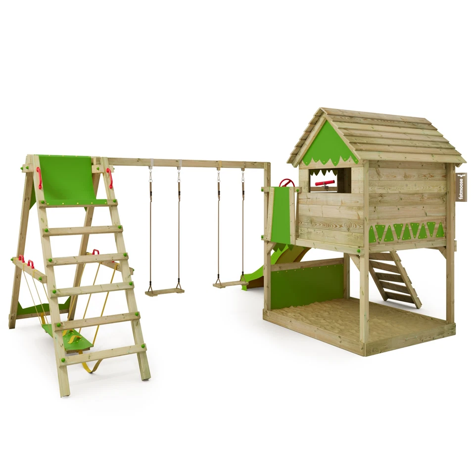 FATMOOSE Spielturm Klettergerüst Tikataka mit Schaukel, Sandkasten & Rutsche - Bild 3 von 4