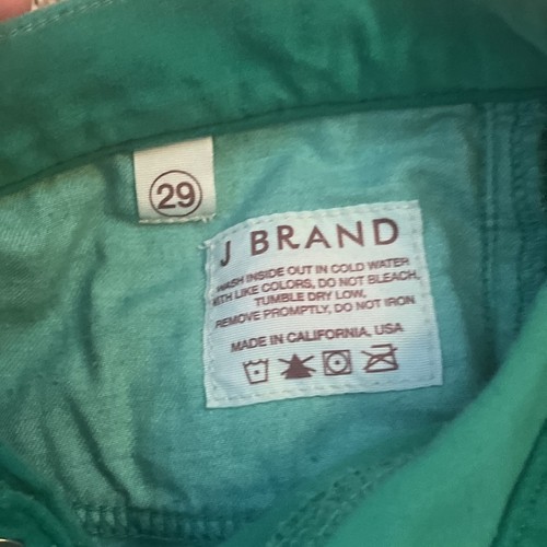 Pantalones de mezclilla para mujer J Brand 29 verde esmeralda pierna ajustada 8706 - Imagen 6 de 9