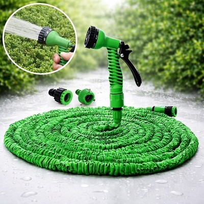 200FT Expandable Garden Hose with 7-Function Spray Gun | Durable Leakproof Flexy