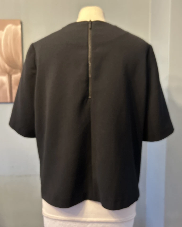 M&S Black Top Size 16 Short Sleeve - Image 3 of 4