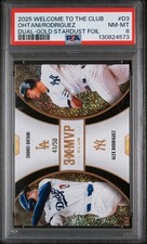 2025 Topps Welcome To the Club Dual Gold Stardust A Rodriguez Ohtani /50 PSA 8