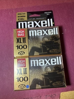 Sealed 2 Maxell XL-II 100 149m Type II High Bias Blank Audio Cassettes