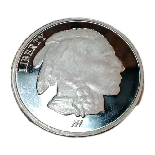 Buffalo Indian Head Silver Round, Asahi, 1oz .999, Proof-Like, Lot of 2