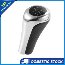 1er Pack für BMW 6 Gang Schaltknauf Kopf Kunstleder Schwarz Silber Ton