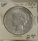 1925 S US Peace Silver Dollar $1 VF (Cleaned)