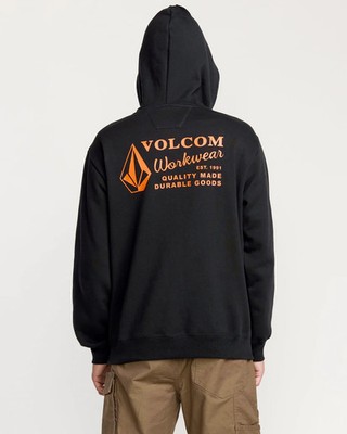 Volcom Workwear Logo Kapuzen Pullover (schwarz)