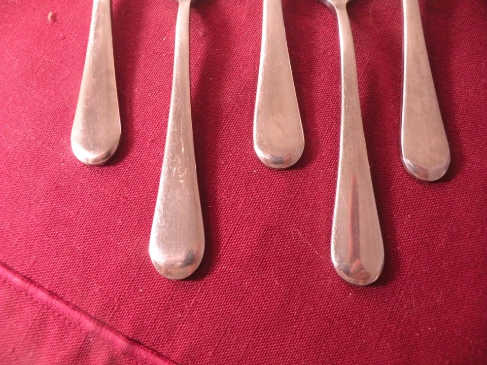 Set Of 5 Teaspoons Oneida ICARUS Glossy Stainless Flatware 5 7/8" - Image 3 of 4