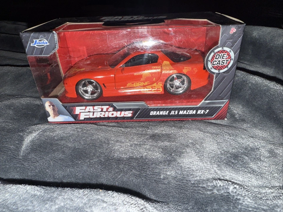 Jada Fast & Furious: (2021) ORANGE JLS MAZDA RX-7 Die Cast - Item #24075 - Image 2 of 4