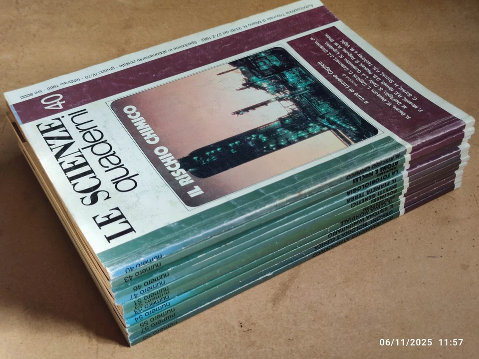 LE SCIENZE QUADERNI 12 Numeri Misti da 40 a 58 1988-1989 Chimica Fisica Biologia - Immagine 4 di 4