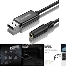 Usb To 3.5mm Aux Adapter 240cm Us External Sound Card Converter Pc Ps4 Ps5