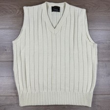 Vintage Campus 100 Virgin Orlon Acrylic Ribbed V-Neck Sweater Vest Men  s Large