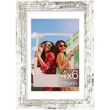 4X6 Picture Frame, Display Pictures 3.5X5 with Mat or 4X6 without Mat, Rustic Ph