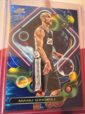 MANU GINOBILI - #113  /99 -  2023 Topps Chrome Cosmic Blue Moon Refractor -MINT