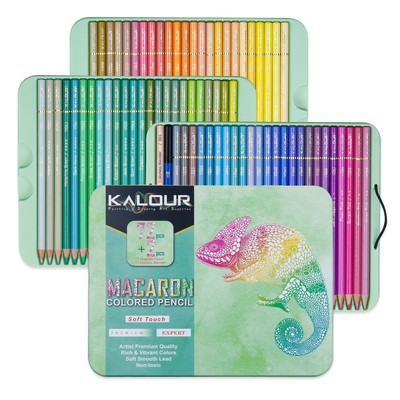 72+2 Count Macaron Pastel Colored Pencils for Adult Coloring Books, Artists S...