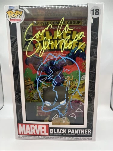 Funko Pop Black Panther Comic Cover Signed Sketched Sam De La Rosa With JSA