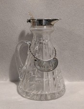 Art Deco Mappin & Webb Cut Glass Silver Whisky Tot Noggin 1937 With Label