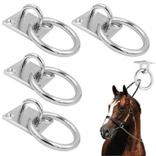 4 Pcs Tie Rings for Horses, Hay Nets for Horses, Hanging Chain Ring, Animal
