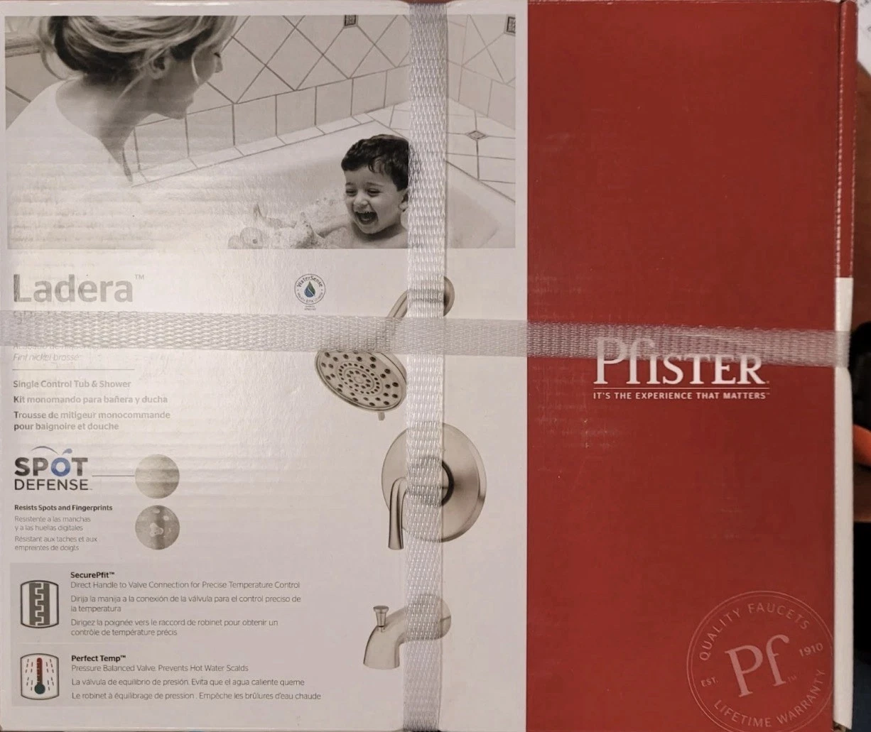 Pfister Ladera 3-Spray Tub & Shower Faucet in Spot Defense Brushed Nickel -NEW