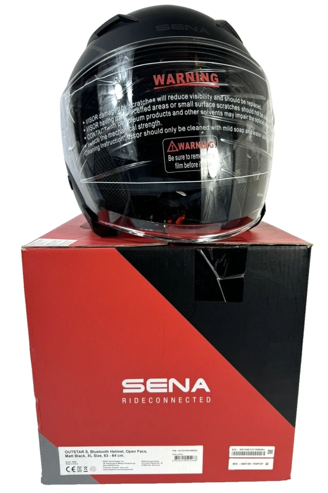 SENA Jethelm OUTSTAR S schwarz matt Bluetooth 5 Headset HD-Intercom Gr. XL 63/64 - Bild 2 von 4