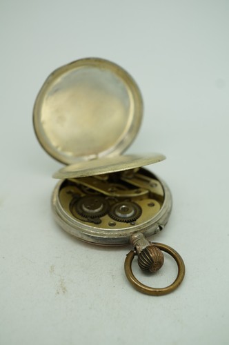 Antico orologio da tasca Glashutte tedesco svizzero argento 800 numeri romani - Foto 12 di 12