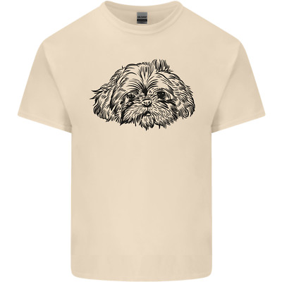 Shih Tzu Zeichnung Hunde Herren T-Shirt leicht Baumwolle