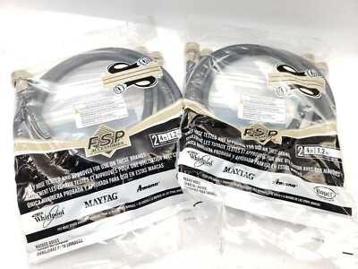 #ad LOT OF 2 Whirlpool 4 ft. Residential Washer Hoses 2 Pack $26.99