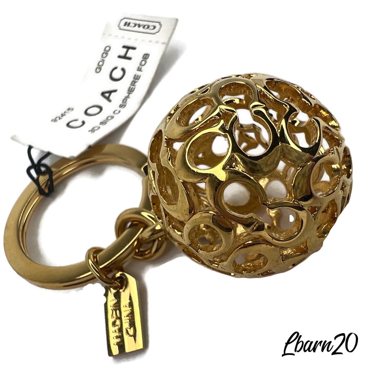 COACH 3D SIG C SPHERE FOB ゴールドキーホルダー