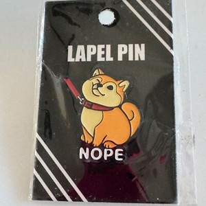 Shiba Inu NOPE Enamel lapel Pin New on Card Whatever Company