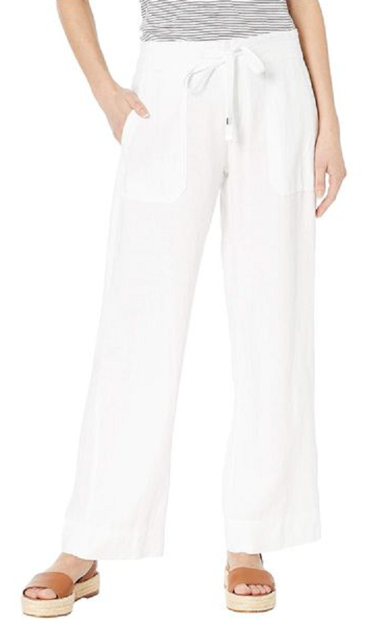Ralph Lauren Womens New $100 Linen Flat Front White Pants Trousers 16 XL 40x32