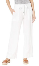 Ralph Lauren Womens New 100 Linen Flat Front White Pants Trousers 16 XL 40x32