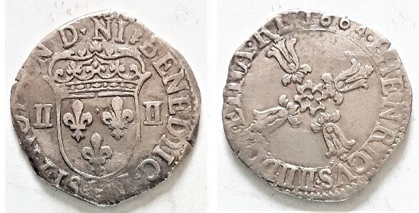 FRANCE * ROYALE Henri IV - 1/4 ECU 1604 H La Rochelle - 9,63gr - ARGENT - Photo 1/1
