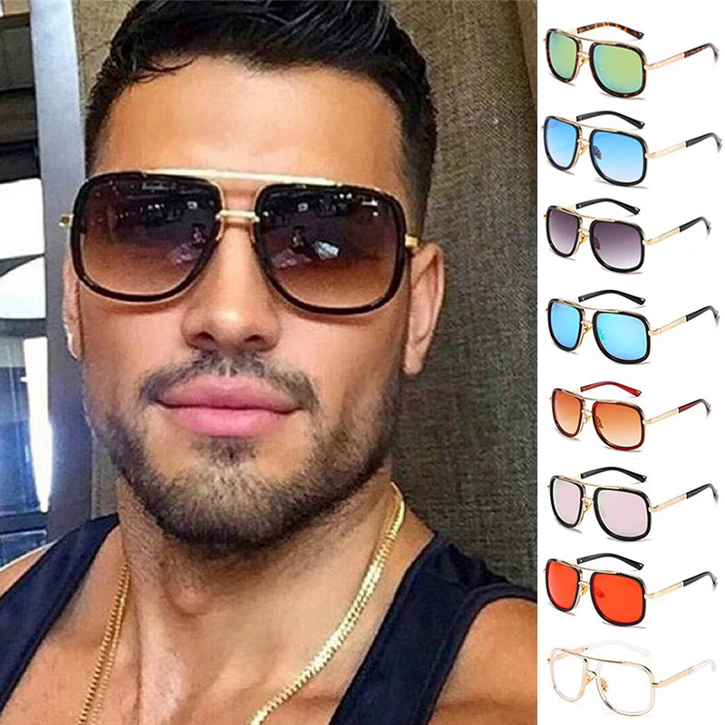 M tal Cadre Classique Lunettes de Soleil Hommes Carr R tro Vintage Grand .J
