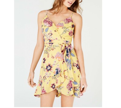 City Studio Junior Womens 3 Yellow Olive Floral Belted Fit Flare Dress NWT  | eBay