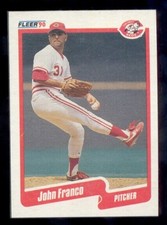 1990 Fleer JOHN FRANCO Cincinnati Reds Box Bottom Card
