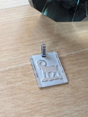 Kettenanhänger 925 Sterling Silber,Steinbock,beweglicher Öse seidenmatt poliert