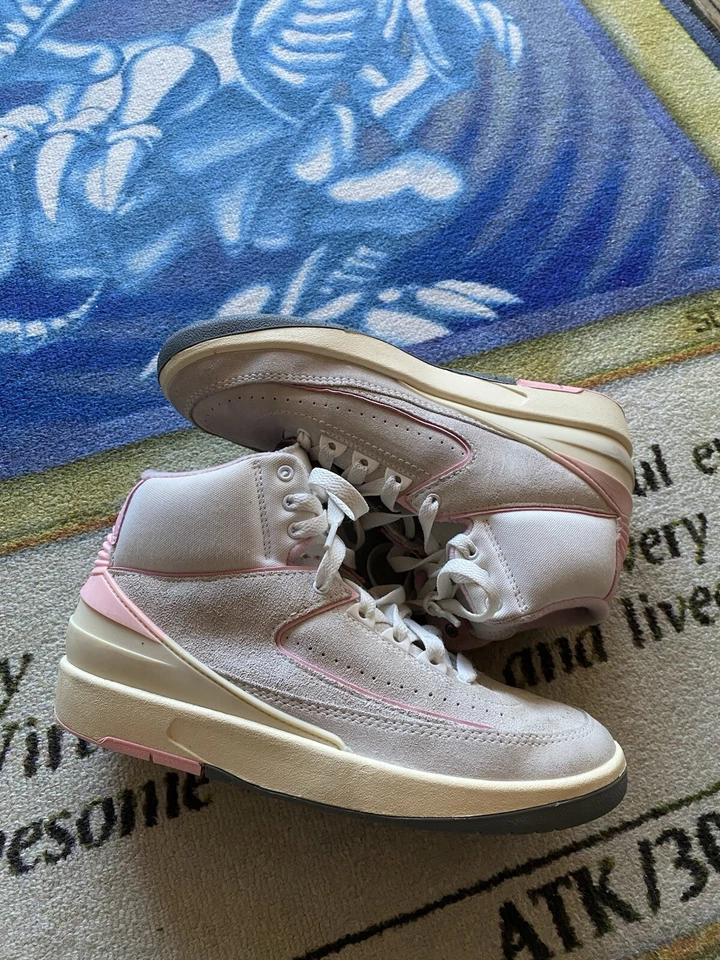Nike Air Jordan 2 Retro Summit Blanco Suave Rosa Talla Para Mujer 7 Off White Chicago Foto 3 de 4