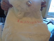 Pottery Barn Kids Unicorn plush baby bath wrap mono Isabelle new