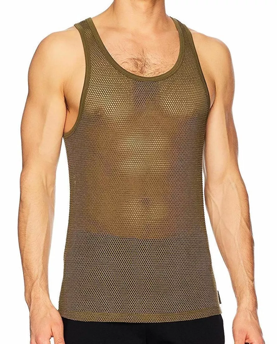 CALVIN KLEIN BODY MESH LTD EDITION SLIM TANK TOP VEST. GREEN, EXTRA LARGE  XL NEW